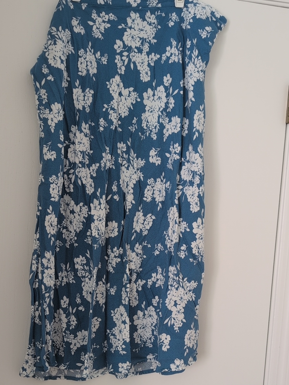 Old Navy Blue Midi Dress with White Floral Print